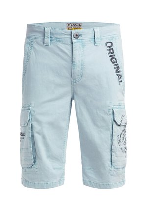 Camp David, CAMP DAVID CARGO SHORTS MIT PRINTS IM USED LOOK - Shorts - silver-coloured/blue