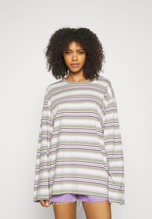 NOW STRIPE LONG SLEEVE - Top s dlouhým rukávem - white/brown/beige/pink