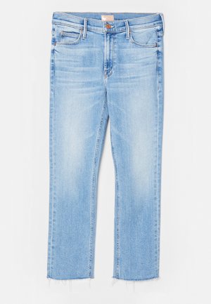 Mother LIL MID RISE DAZZLER FRAY - Prigludę džinsai - light blue