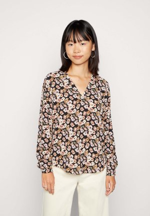JDYPIPER V-NECK - Camicetta - black/multi-coloured