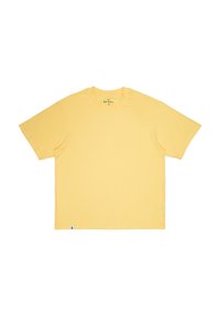 T-shirt a maniche corte e colletto rotondo in morbido cotone giallo chiaro. Presenta una vestibilità dritta e un'etichetta piccola attaccata all'orlo laterale.