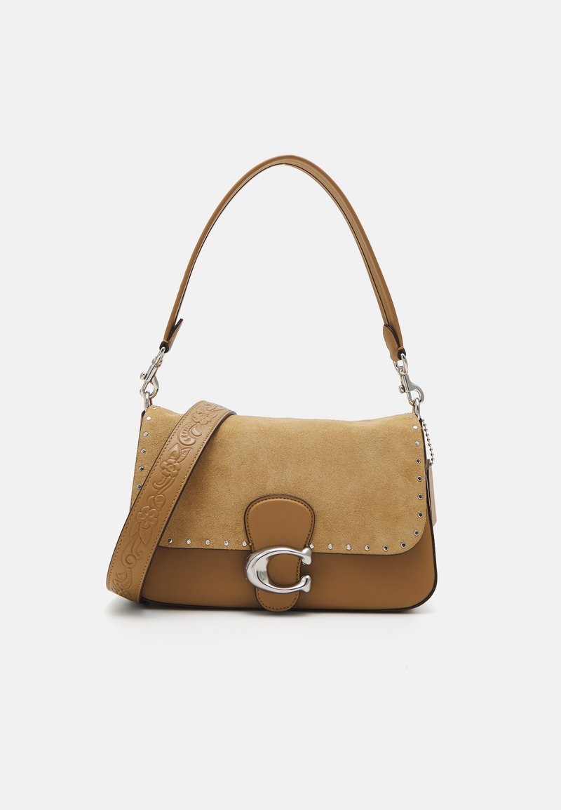 Coach WITH RIVETS AND TOOLING SHOULDER BAG - Rankinė - peanut/šviesiai ...
