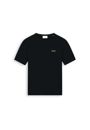 Zwart T-shirt met korte mouwen en ronde hals, met een kleine "Pure Path" tekstlogo op de linkerborst.