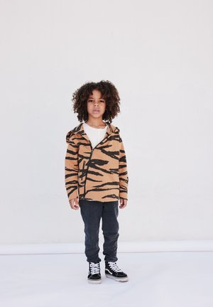 TIGER - Zip-up sweatshirt - light brown/black