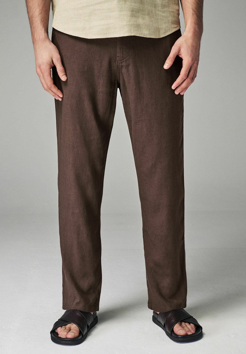 Next REGULAR FIT LINEN STRAIGHT LEG DRAWSTRING - Chino - brown