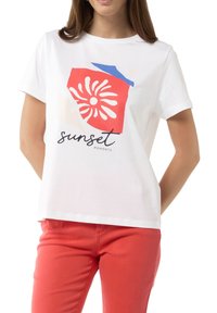 comma casual identity MIT FRONT - Print T-shirt - weiß