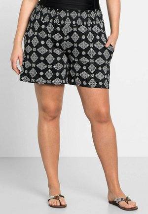 Sheego, Shorts - schwarz bedruckt