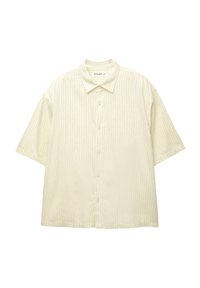 STRIPED SHORT SLEEVE - Skjorta - beige