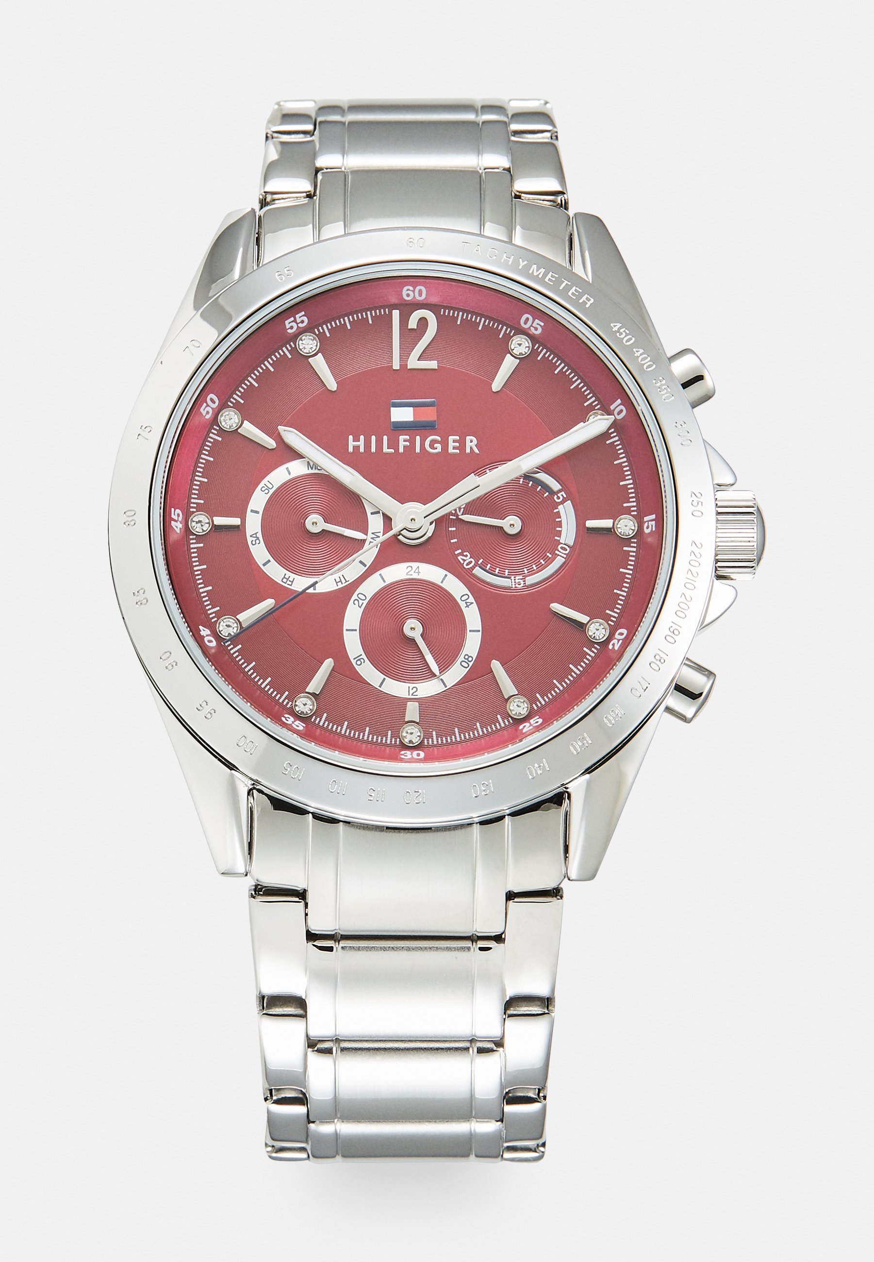 Tommy Hilfiger Chronograph - silver-coloured/red/silberfarben 