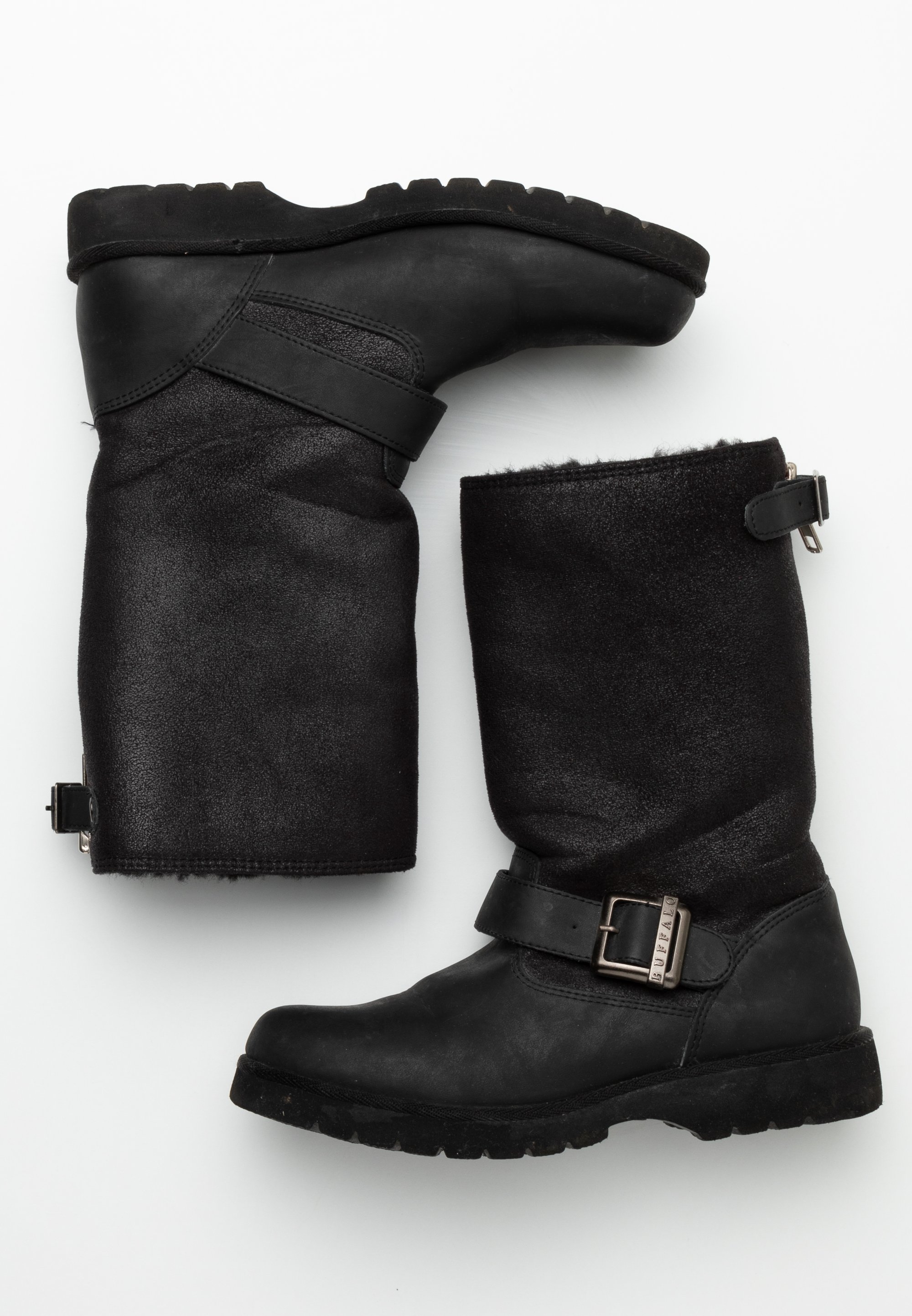 Leather Stiefelette Schwarz Buffalo Buffalo Stiefeletten Schwarz