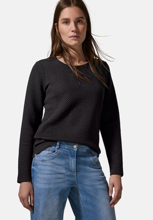 Cecil STRUKTUR - T-shirt à manches longues - schwarz