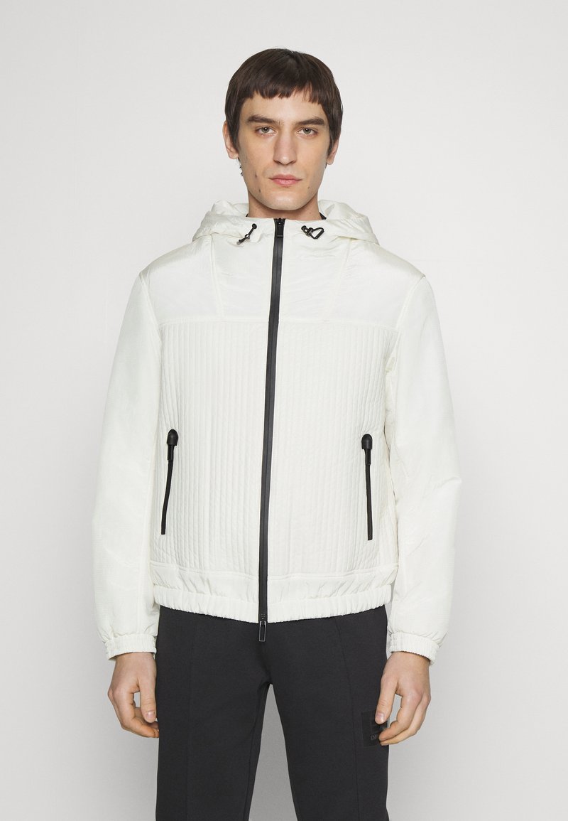 Emporio Armani BLOUSON - Veste en cuir - bianco panna/blanc - ZALANDO.FR