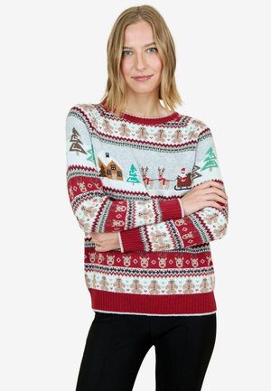 MATERNITY FIT - WOMENS CHRISTMAS SCENE FAIRISLE - Jersey de punto - burgundy
