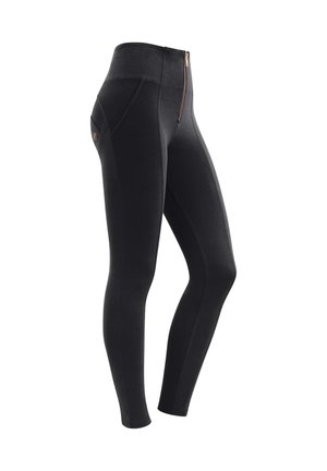 VITA ALTA CON ZIP E CUCITURE CENTRALI - Leggings - nero