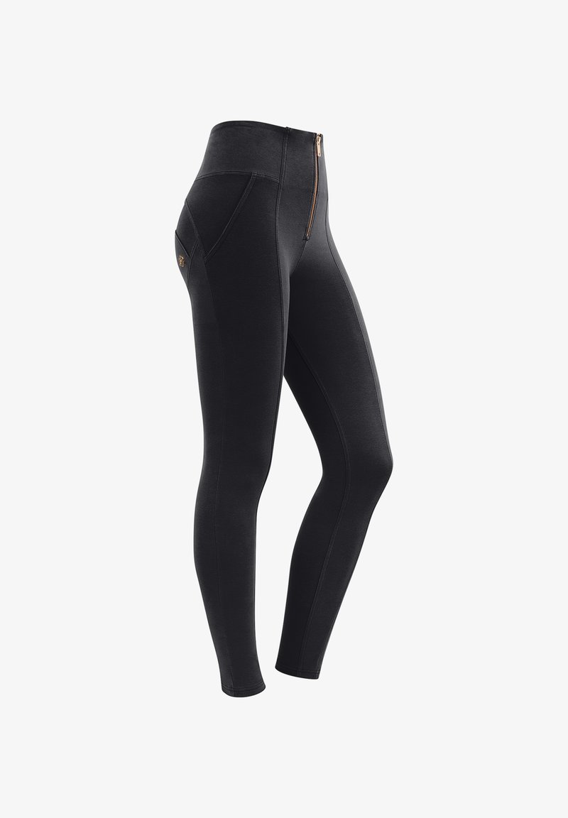 Freddy VITA ALTA CON ZIP E CUCITURE CENTRALI - Leggings - nero