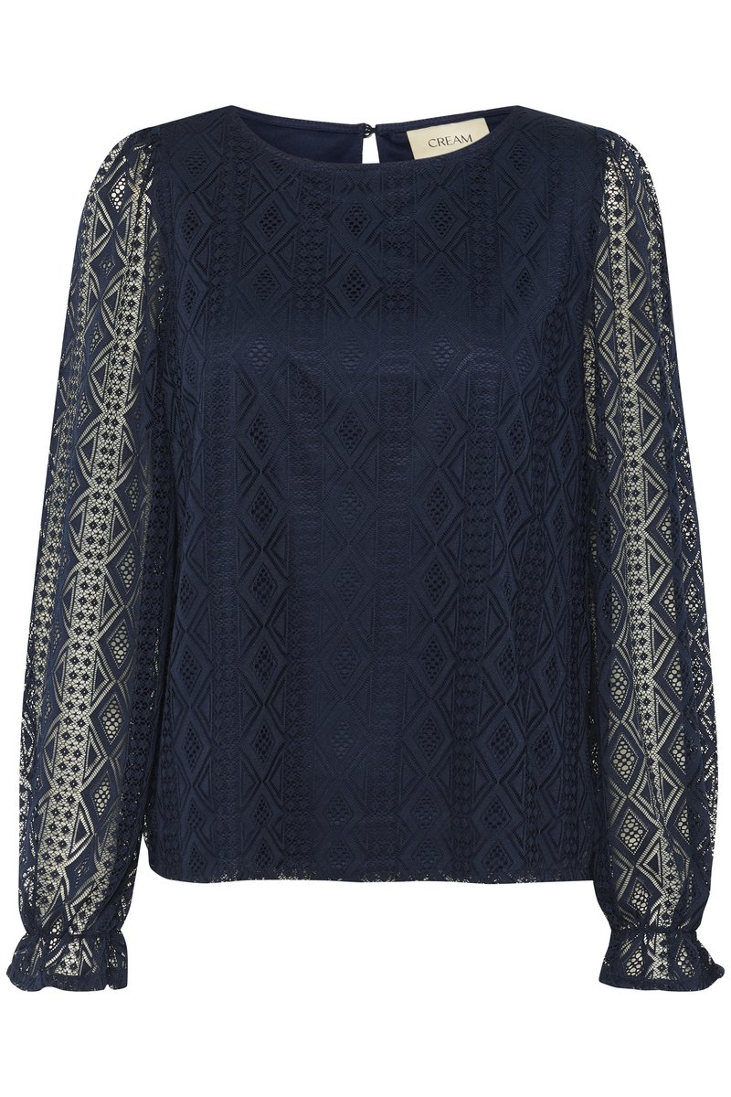 Cream Blouse donkerblauw