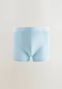 Helle blaue Boxershorts aus Baumwolle, mit einem weichen Bund mit "NEXT"-Logo, tailliertem Design und glatter Textur.