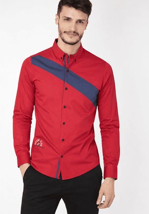 CON FRANJA EN CONTRASTE - Camisa - rojo