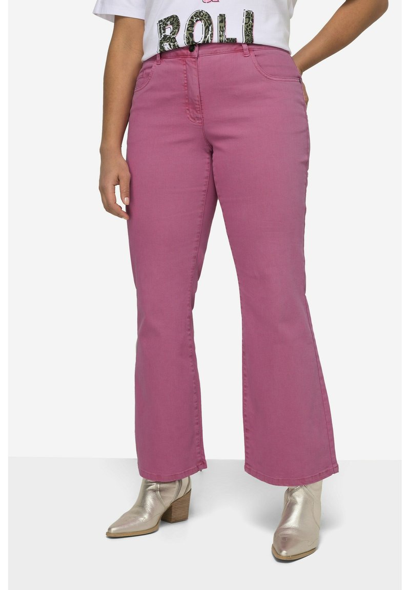 Angel of Style WEITES BEIN 5-POCKET - Vaqueros a campana - pink