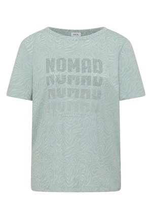 Cecil, KURZARM SHIRT IM AUSBRENNER-LOOK - T-Shirt print - crystal mint