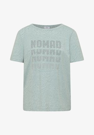 Cecil, KURZARM SHIRT IM AUSBRENNER-LOOK - Print T-shirt - crystal mint