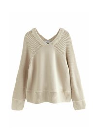 WASHED SEAM DETAIL RELAXED V-NECK - Pulover - yellow ochre