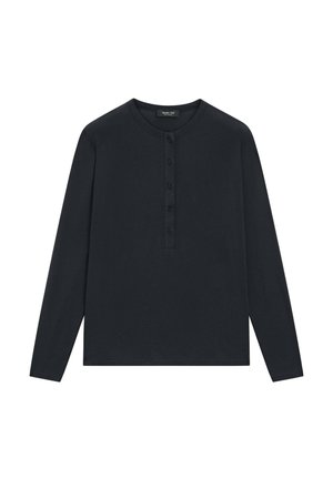 Massimo Dutti, LONG SLEEVE HENLEY T-SHIRT - Maglietta a manica lunga - dark blue