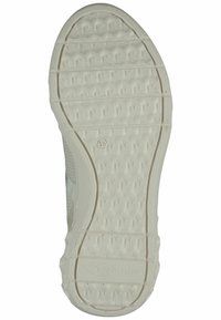 White rubber shoe sole featuring a textured pattern with hexagonal shapes, slight arch, and a logo reading "ENERGYSTEP."