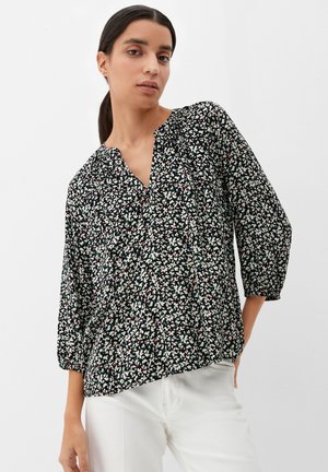 MIT DOBBY STRUKTUR - Blouse - schwarz