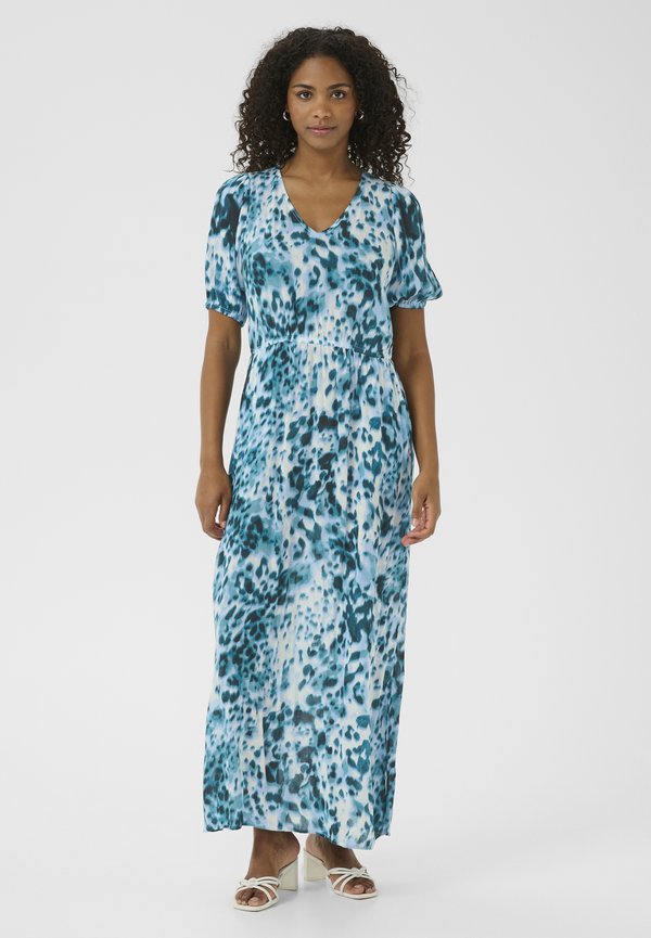 KAISOLDE AMBER - Maxikleid - teal leopard print