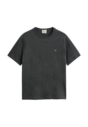 GANT, REG SHIELD SS T-SHIRT - T-shirts basic - antracit melange