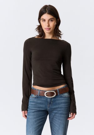 SOFT LONG SLEEVE TOP - Camiseta de manga larga - brown dark