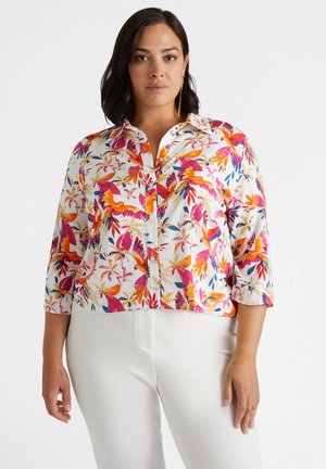 BOXY IN STAMPATA - Button-down blouse - fucsia