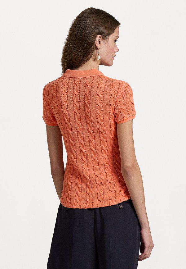 CABLE KNIT POLO SHIRT - Polo shirt - kona orange3