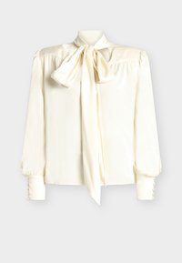 REVANA SATIN TIE NECK BLOUSE - Blouse - ivory