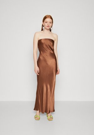 MOON DANCE STRAPLESS DRESS - Galajurk - chocolate