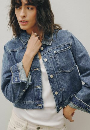 Next, REGULAR FIT - PLEATED DENIM TRUCKER JACKET - Cowboyjakker - dark blue