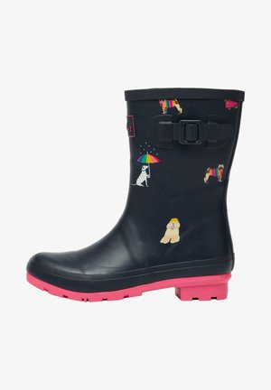 MID HEIGHT PRINTED - Wellies - navy rainbow dog