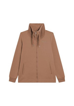 SPACCHI LATERALI E COLLO ALTO - Sweat zippé - taupe