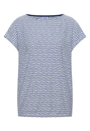 Cecil, T-SHIRT MIT U-BOOT-AUSSCHNITT UND STREIFEN - T-shirt imprimé - surf blue