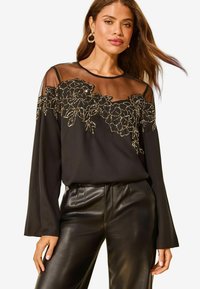 Lipsy REGULAR FIT - BEADED YOKE DETAIL  - Pusero - black