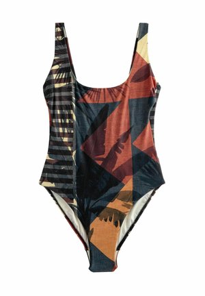 TUMMY CONTROL SCOOP - Baddräkt - navy rust red palm