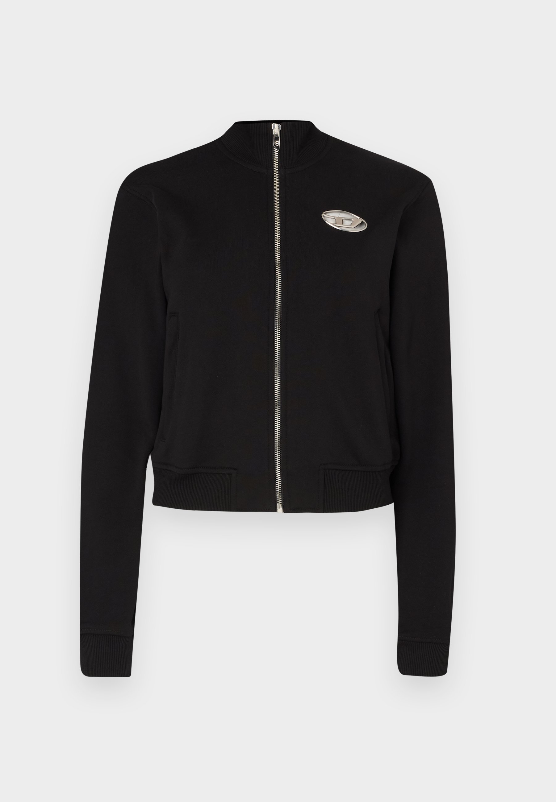 DIESEL☆25SS F-FLACIN スウェット ZIP ジャケット BLACK Women's Zip-up sweatshirt with cut-out logo | Black | Diesel