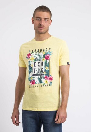 COL ROND NOPAJOUX - T-shirt imprimé - jaune