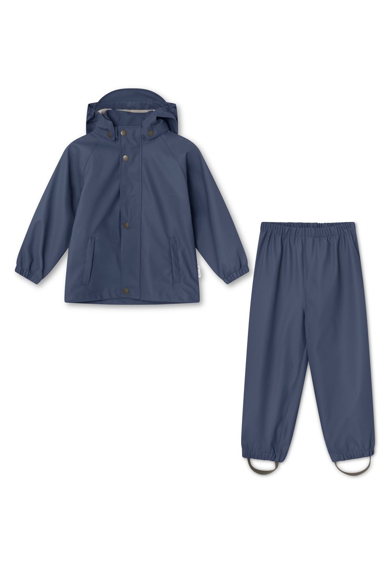 Couleur bleu océan Veste de pluie imperméable avec capuche pour femme