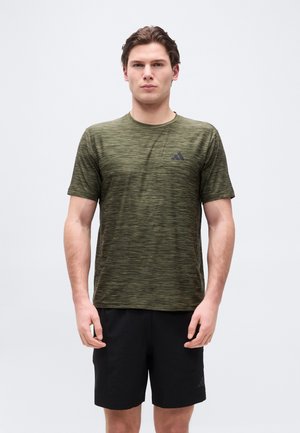 WORKOUT ESSENTIALS - Sport T-Shirt - olive strata melange