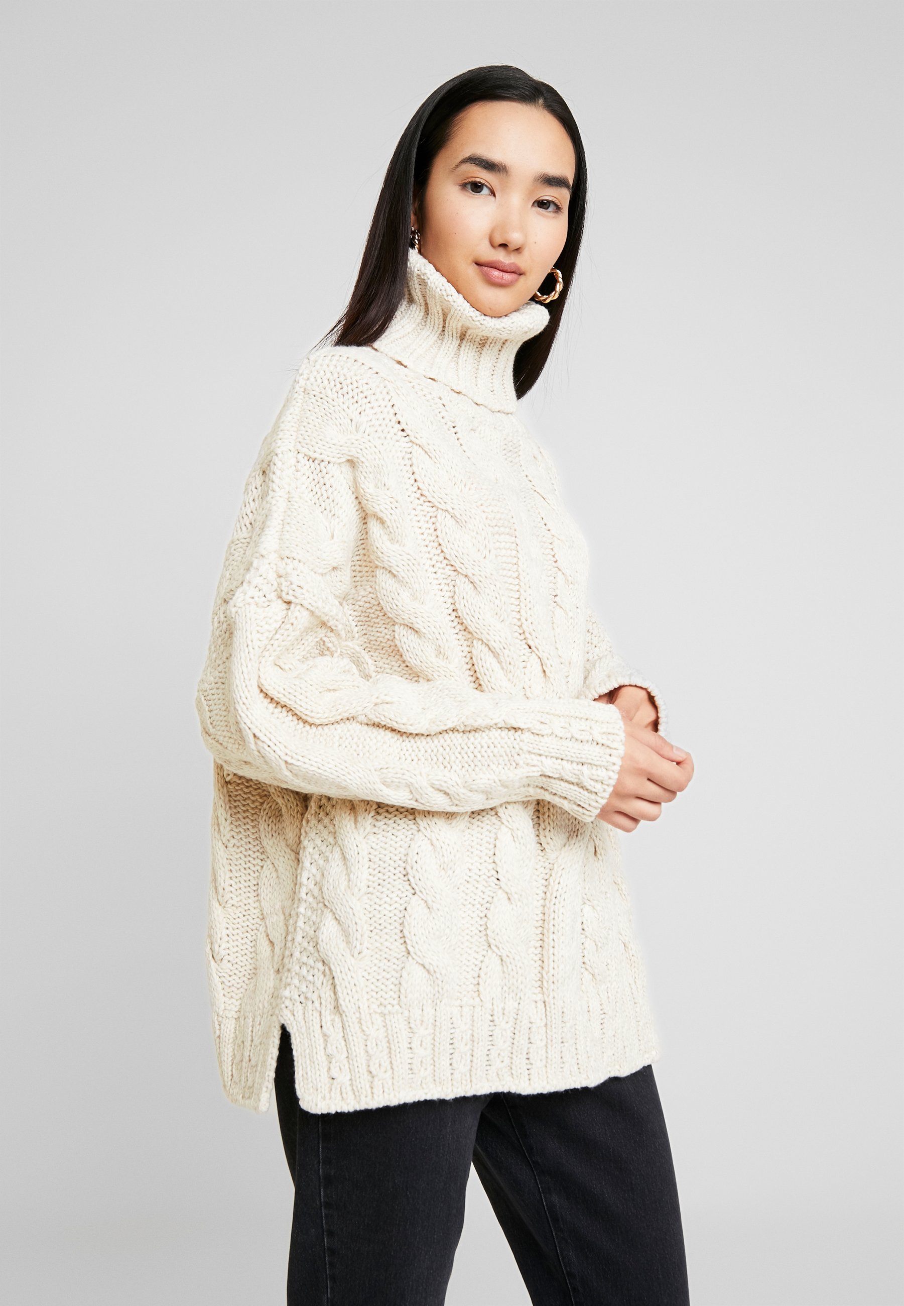 topshop chunky knit jumper in oatmeal