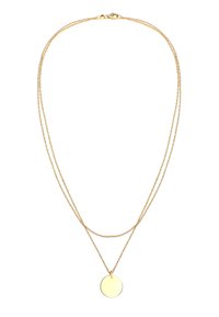 Elli Collana Donna Choker In Argento 925 Placcato Oro Con Quarzo Rosa E Catena A Palla - Look A Strati