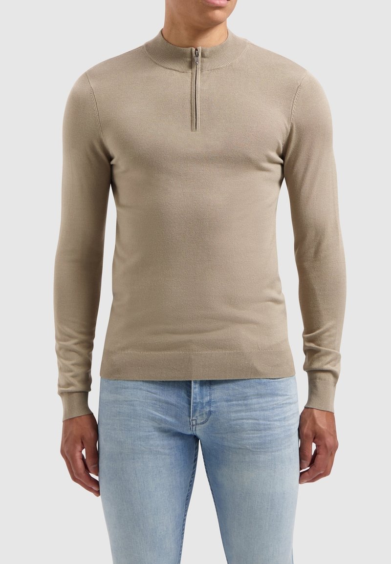 Pure Path HALF ZIP LS  - Strickpullover - taupe