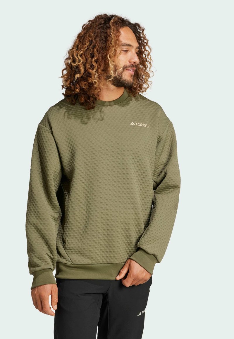 Adidas Terrex XPLORIC CREW NECK - Sudadera - olive strata